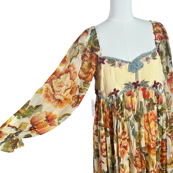 Free People Ethereal Bohemian Renaissance Timeless Tapestry Maxi Dress XL NWT - Picture 11 of 17